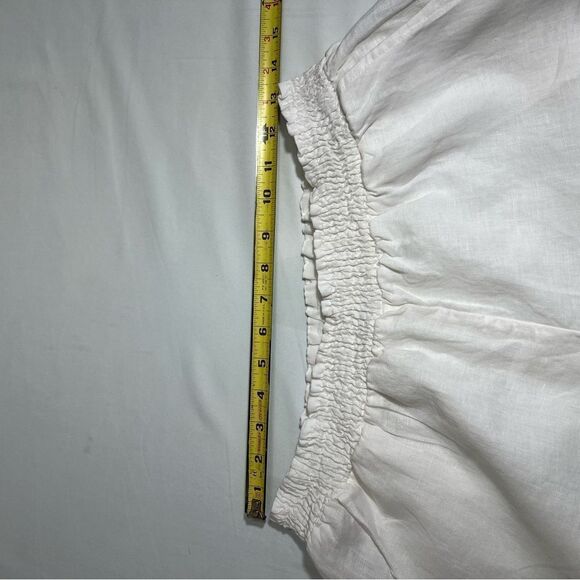 Johnny Was White Linen Pants Paper Bag Waist Wide Leg Size XL - Picture 4 of 8